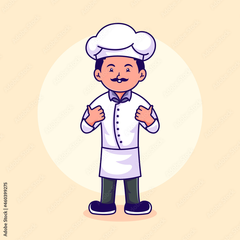 Chef character logo design template Chef character logo design template