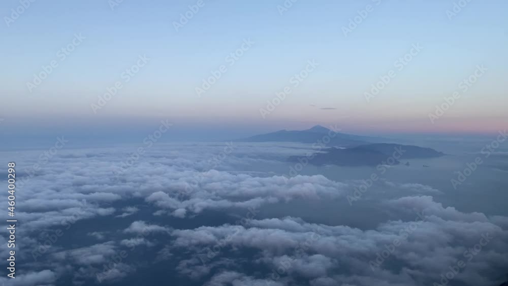 Arriving to Tenerife Island (Canary Islands) in the dawn with the Teide Volcano Arriving to Tenerife Island (Canary Islands) in the dawn with the Teide Volcano