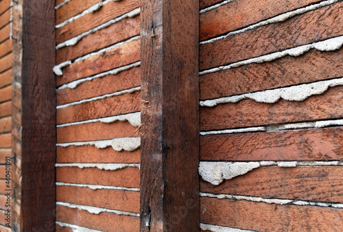 Картината върху платно Lath and plaster background pattern.