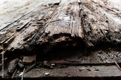 Old weathered wood deck background pattern.