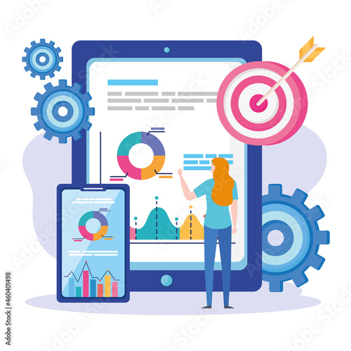 analytics data with tablet