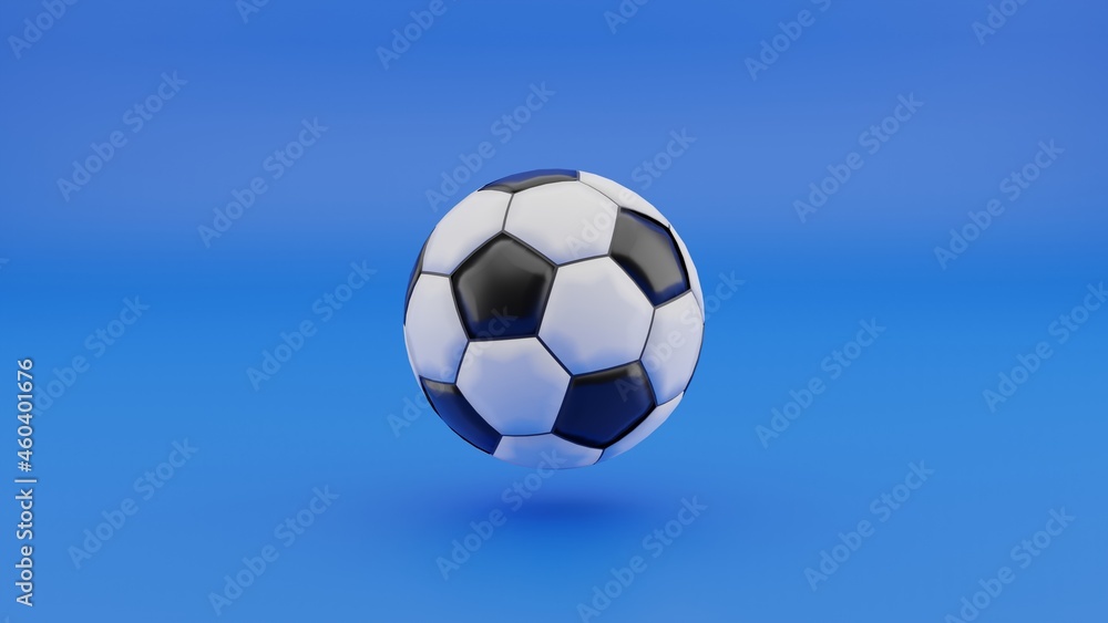 soccer ball on blue sky 3D rendering