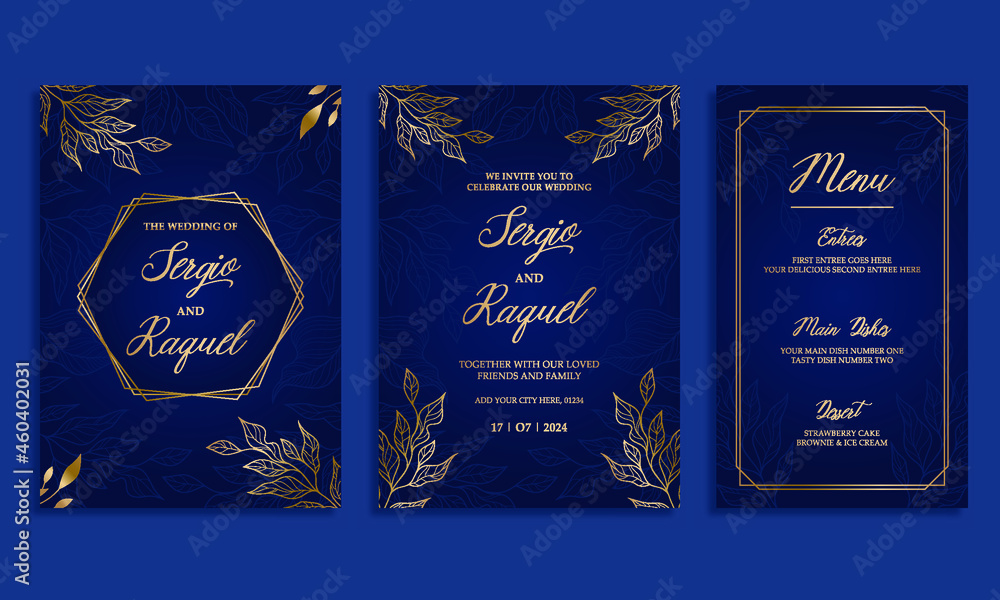 Fototapeta premium Wedding invitation card design template