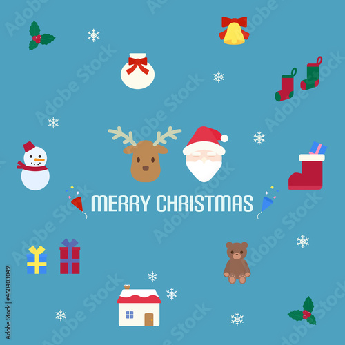シンプルでかわいいクリスマスのイラストセット