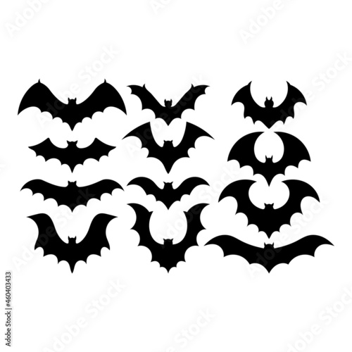 Vampire bats, silhouettes isolated on a white background
