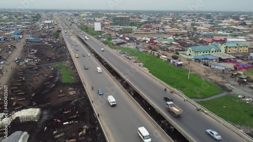 Welcome to Lagos Nigeria, The famous Lagos-Ibadan Expressway connecting Ogun State and Lagos State. This is the Kara Bridge by Ojodu Berger at the entrance of Lagos State photo