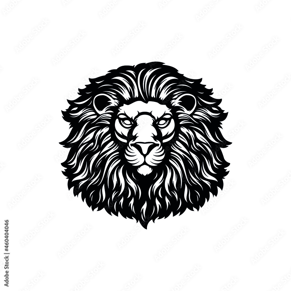 Obraz premium monochrome lion head isolated vector