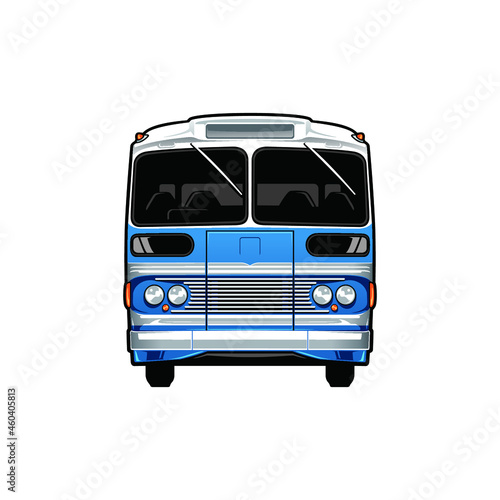 vintage transportation bus isolated vector