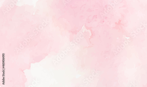 Soft coral pink watercolor texture background. Pink watercolor background for your design. Light red watercolor paper background. Soft pastel colorful aquarelle. Vector illustration EPS10