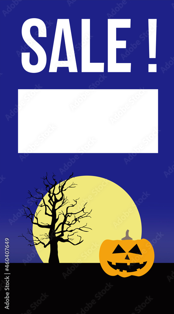 A banner of halloween that says : sale 