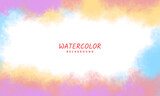 realistic watercolor background with colorful ink splash.