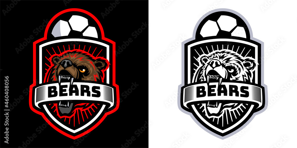 Obraz premium Grizzly bear mascot football logo