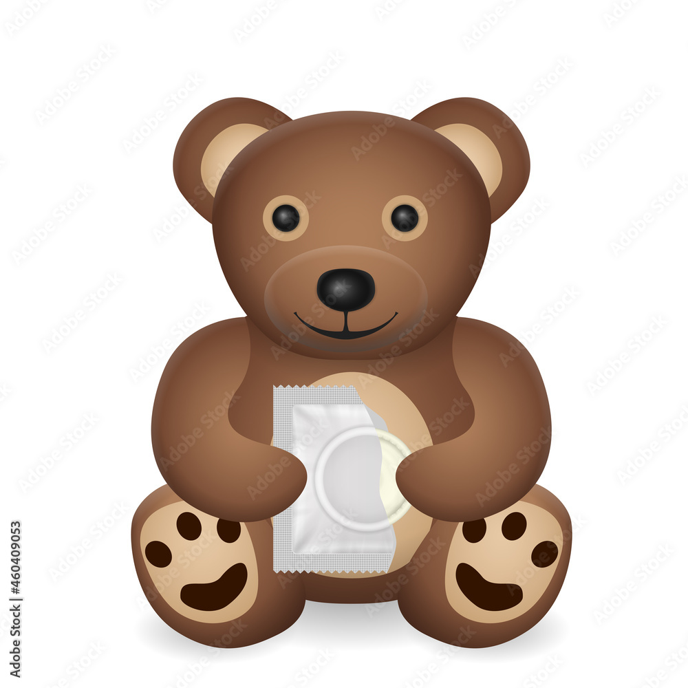 Obraz premium Teddy bear with condom