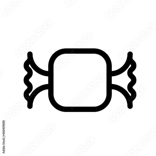 black outline wrapped toffee vector icon