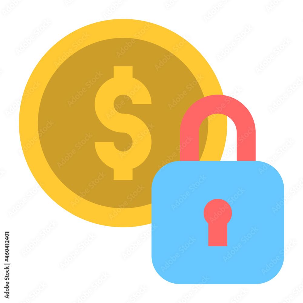 Money Lock icon illustration Money Lock icon illustration