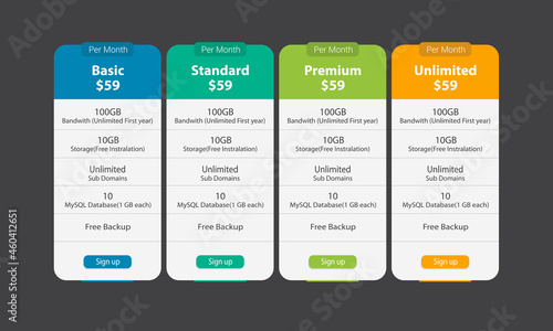 Pricing Table Template photo