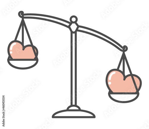 simple illustration of a scales with hearts