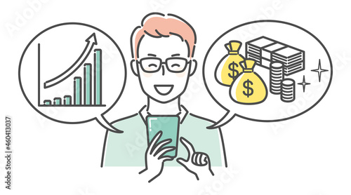 illustration of a man online investing