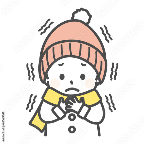 illustration of a girl in cold weather