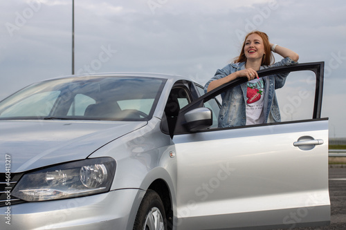 woman in car