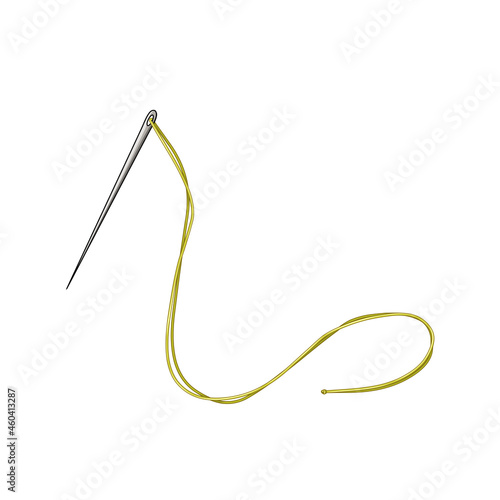 金色の糸を通した針 photo