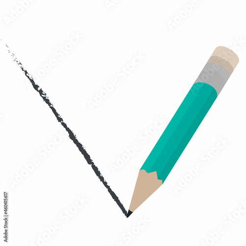 Pencil. Pencil draws a line, vector illustration