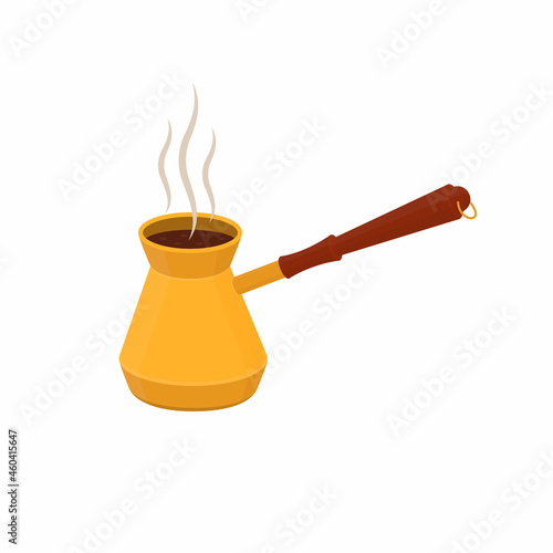 Turk for coffee. Making coffee, vector illustration