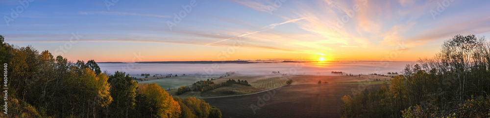 Panoramic view at a sunrise