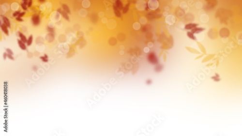 Abstract Autumn orange background with leaf and bokeh blurred in autumn holiday isolated on white background   wallpaper illustration 