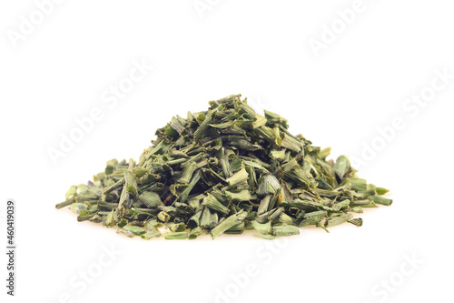 A small pile of dried Chives isolated on white