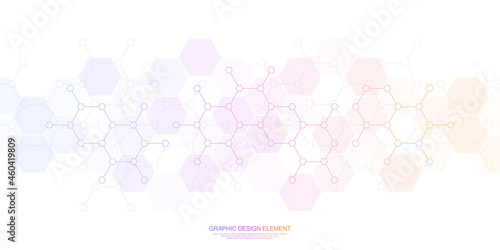 Abstract background and design element with hexagons pattern and geometric shapes for your drafting