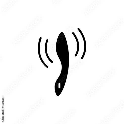 Adult sexual massager glyph icon. Sex shop toy. Black filled symbol. Isolated vector illustration