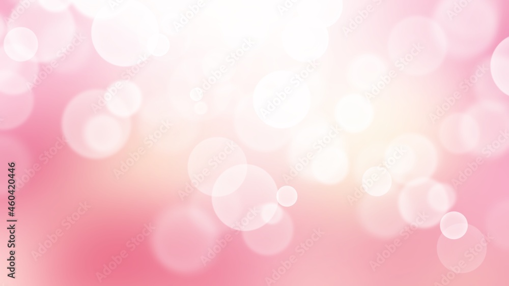 Εκτύπωση καμβά Abstract pink bokeh blurred background in Christmas holiday isolated on white ba