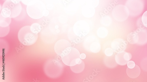 Abstract pink bokeh blurred background in Christmas holiday isolated on white background , wallpaper illustration 