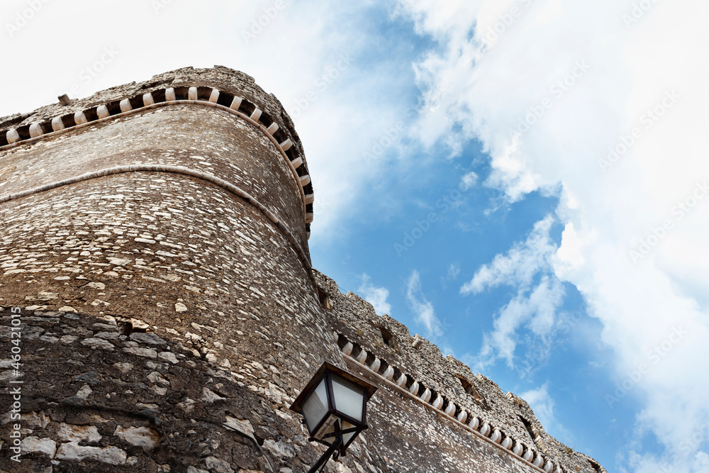 Medieval Caetani castle in Sermoneta , Italy