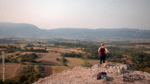Female hiker enjoying the landscape