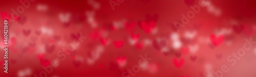 Abstract Banner Backgrounds hart bokeh on red background in valentine 's day