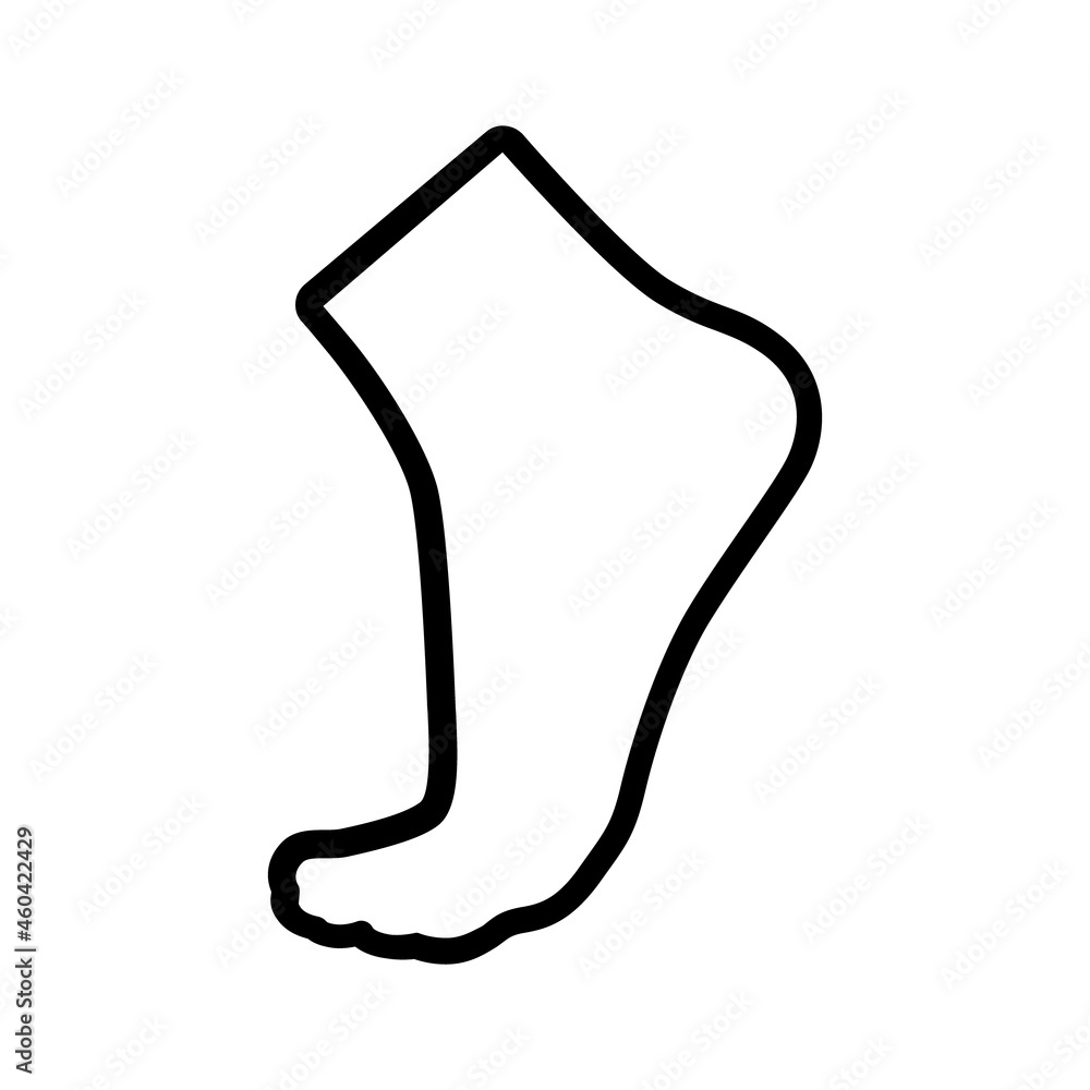 Foot on toes or podiatry line art vector icon for apps and websites Foot on toes or podiatry line art vector icon for apps and websites