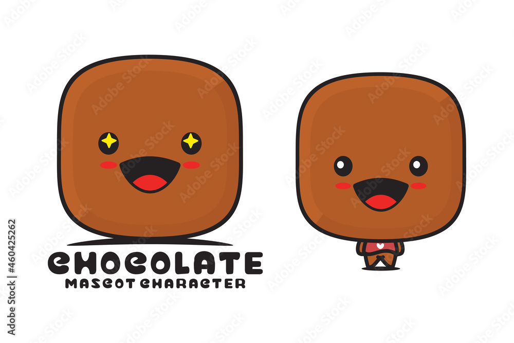 Fototapeta premium cute chocolate mascot, food cartoon illustration