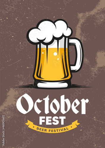 Oktoberfest. International beer day. Retro poster, flyer, banner.