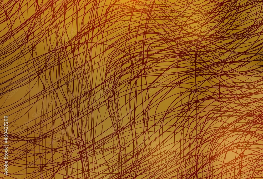 Obraz premium Dark Yellow vector template with wry lines.