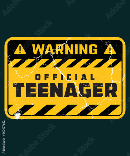 Official Teenager 13 Year Old Funny 13th Birthday Gift t-shirt - vector design illustration, it can use for label, logo, sign, sticker for printing for the family t-shirt.