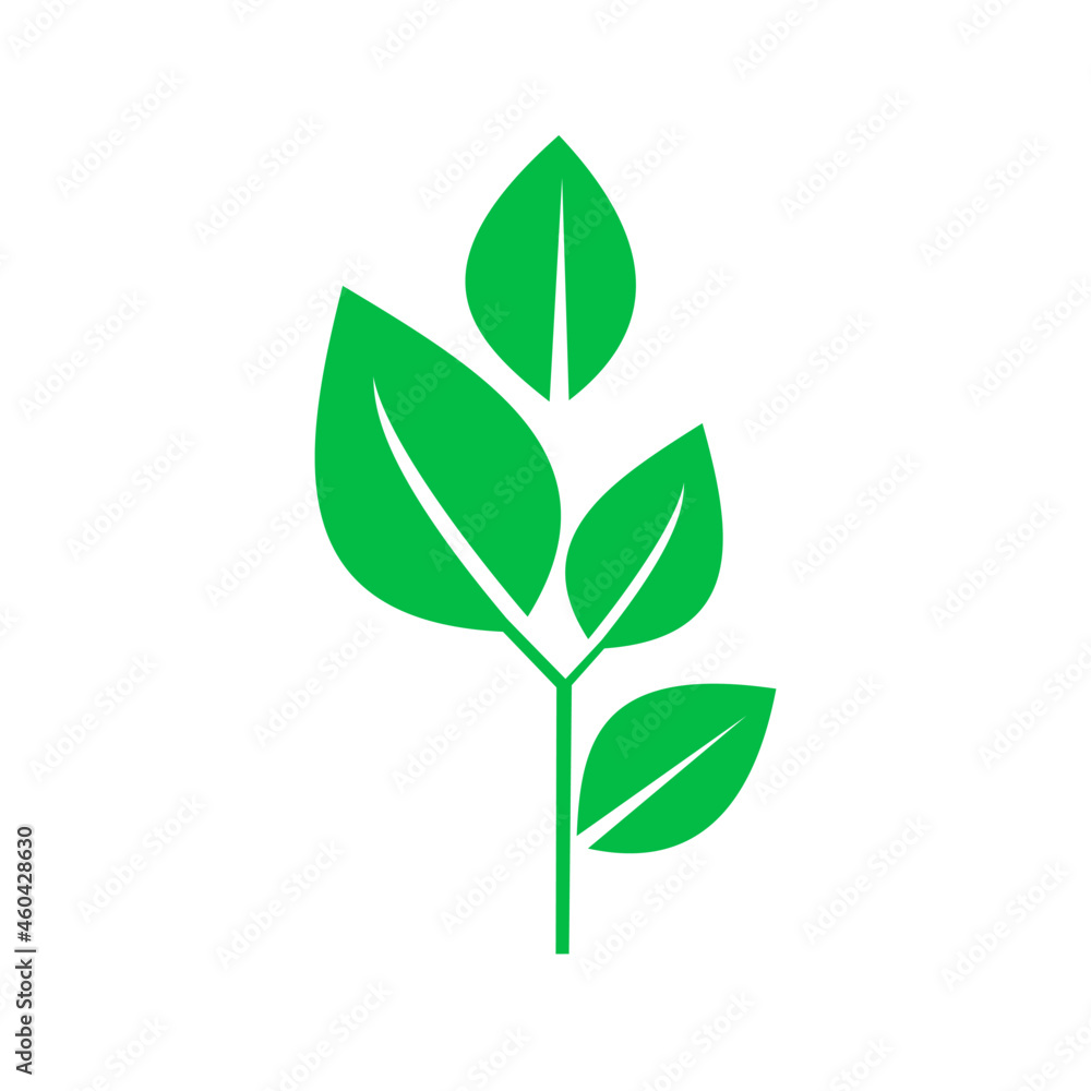 leaf icon. organic logo isolated on white background. vector illustration