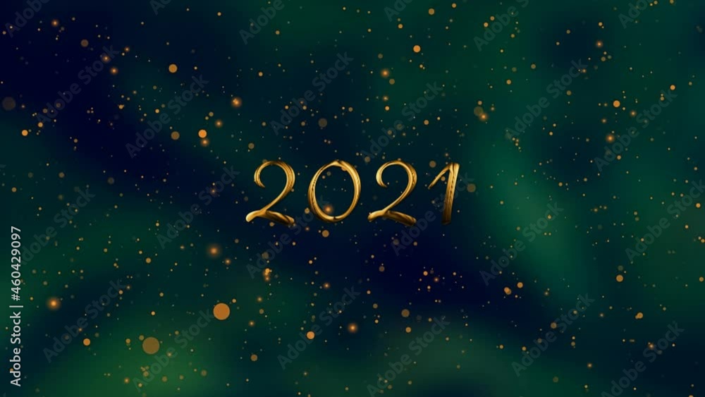 Animation of 2021 text over glowing lights on dark background Animation of 2021 text over glowing lights on dark background
