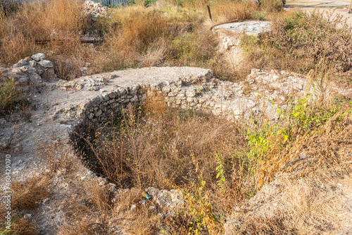 Archaeological excavation in the village of Shabla. Ruins of the ancient city of Caria. photo