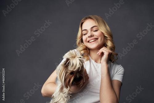 blonde pedigree dog fashion Lifestyle dark background