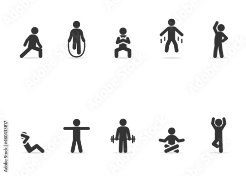 Vector set of sport exercise.