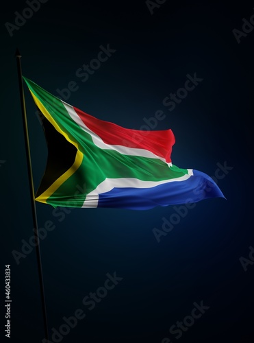 Abstract South Africa Flag 3D Render (3D Artwork)