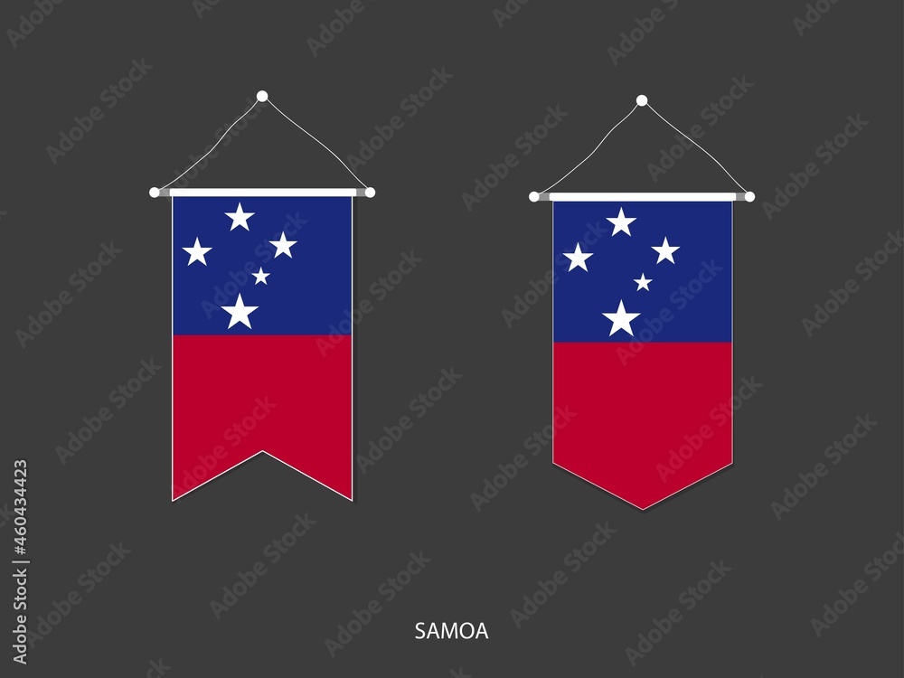 2 style of Samoa flag. Ribbon versions and Arrow versions. Both isolated on a black background. 2 style of Samoa flag. Ribbon versions and Arrow versions. Both isolated on a black background.