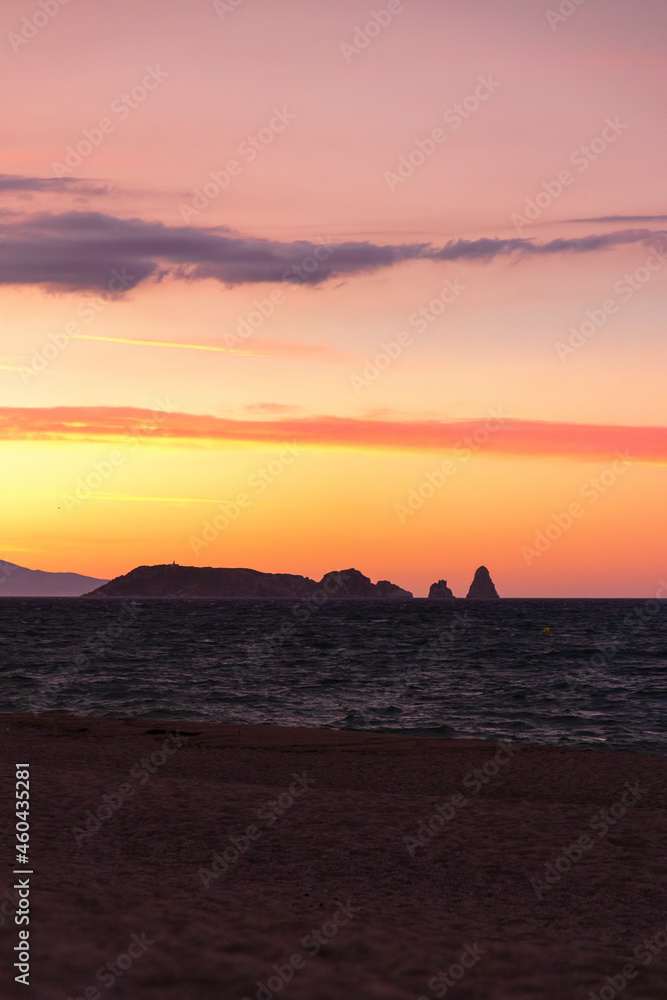 medes islands at sunset from pals beach